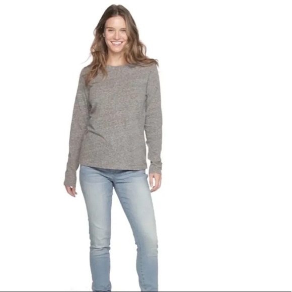 Long Sleeve Crewneck Tee Mint Blue Large - Picture 5 of 10